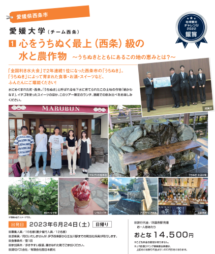 学生企画ツアー販売時のパンフレット